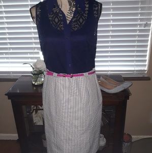Alex Dress navy and whitethi00